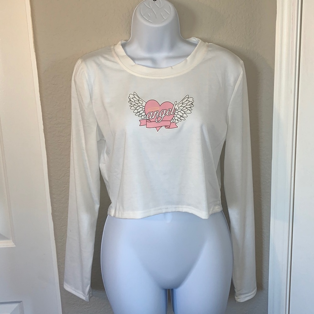 y2k Angel crop long sleeve